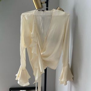 NASTY GAL Ruffle Wrap Top